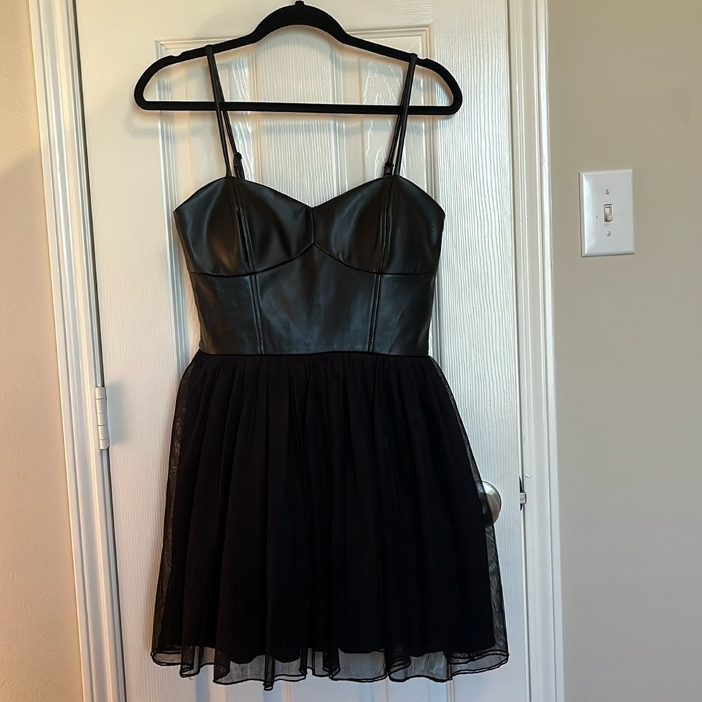 NWT Speechless Faux Leather Tulle Dress